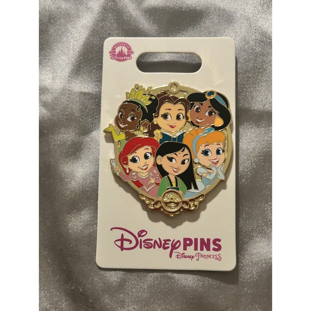 Disney Park Princess Pin Tiana Belle Jasmine Ariel Mulan Cinderella Gold Enamel